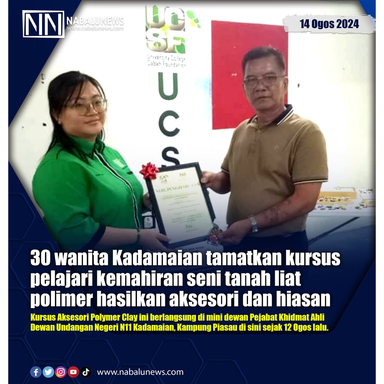 Nabalu News - 30 peserta Kadamaian tamatkan kursus pelajari kemahiran seni tanah liat polimer