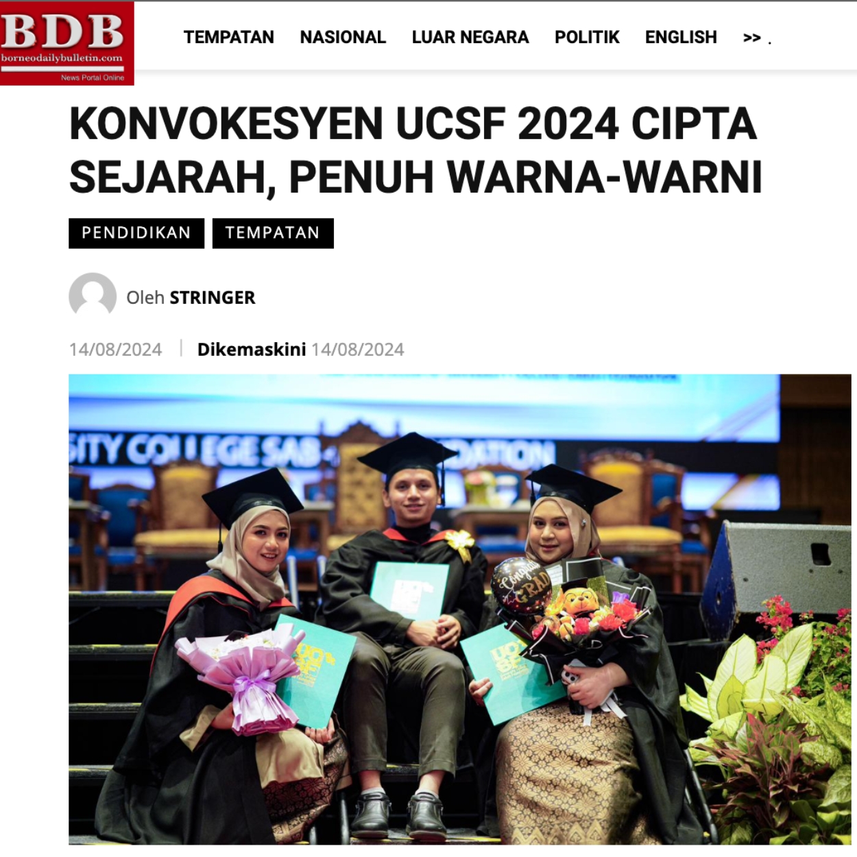 Borneo Daily Bulletin - Konvokesyen Ucsf 2024 Cipta Sejarah, Penuh Warna-Warni