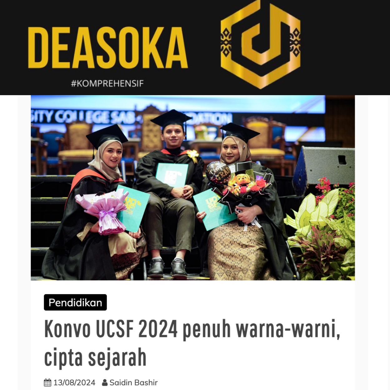 Deasoka - Konvo UCSF 2024 penuh warna-warni, cipta sejarah