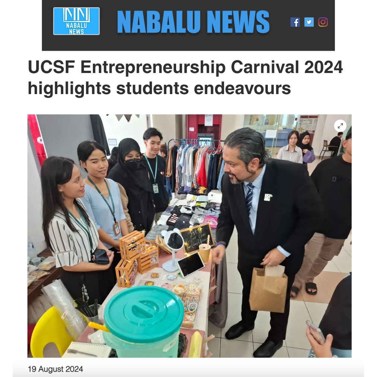 Nabalu News - UCSF Entrepreneurship Carnival 2024 highlights students endeavours